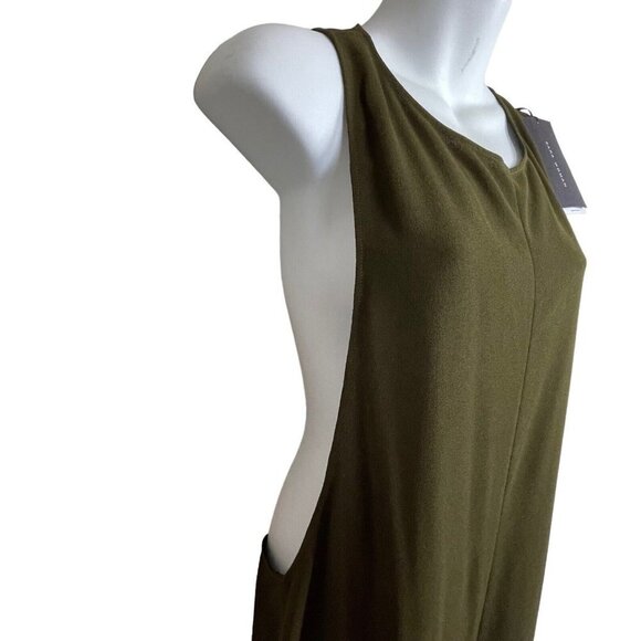 NWT‎ Zara Sleeveless Cropped Jumpsuit Racerback Pockets Green Back Zip Size L - Picture 3 of 12